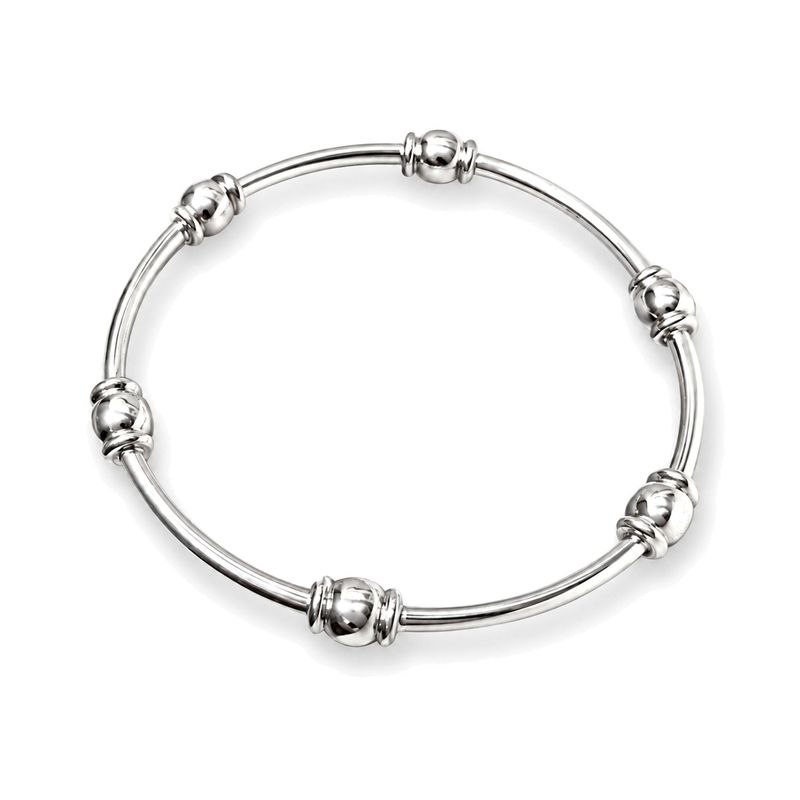 Sterling Silver Fancy Solid Barrel Bangle
