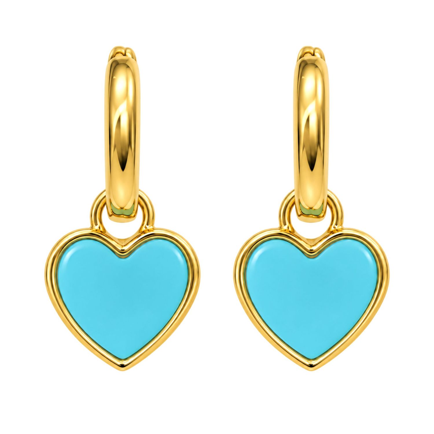Sterling Silver Yellow Gold Plated Heart Earrings Sterling Silver Yellow Gold Plated Heart Earrings