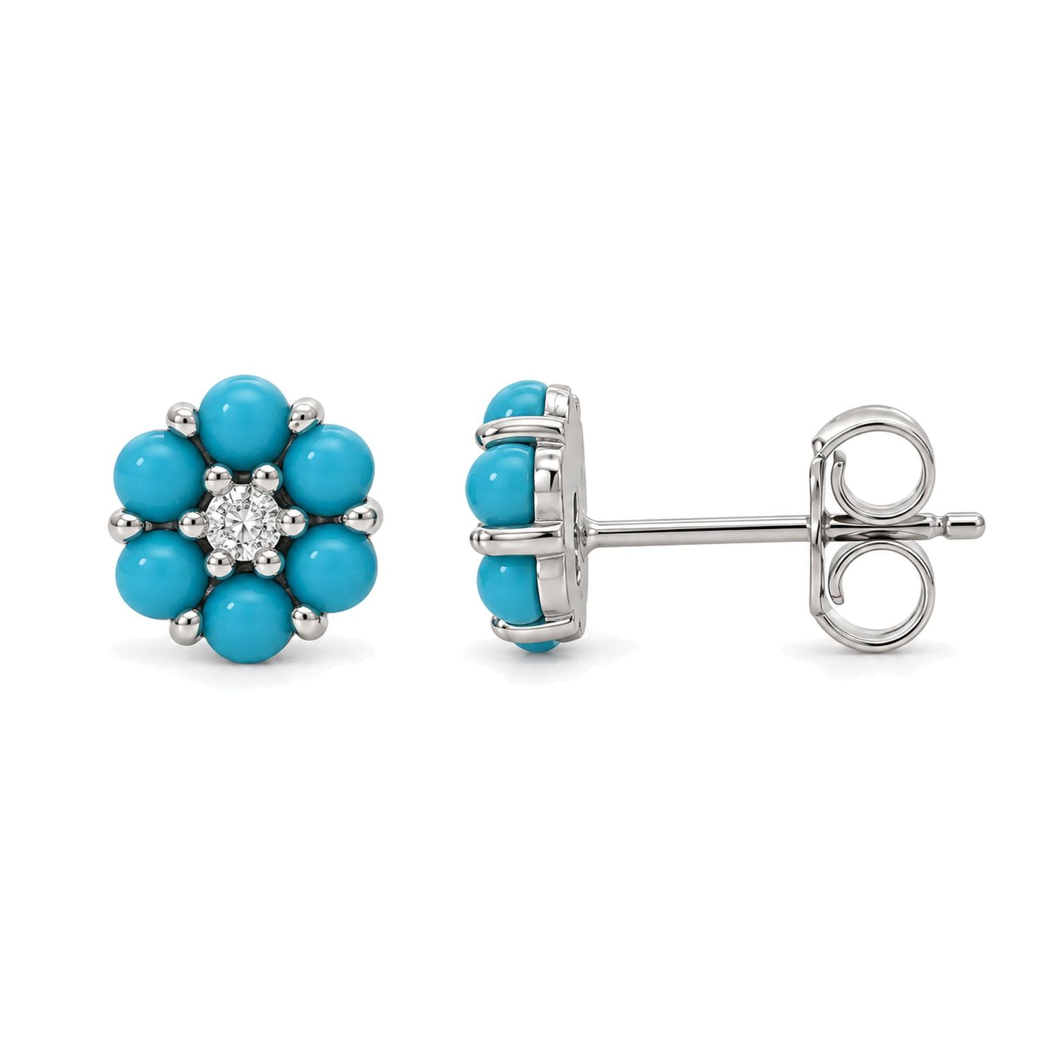 Sterling Silver Flower Stud Earrings