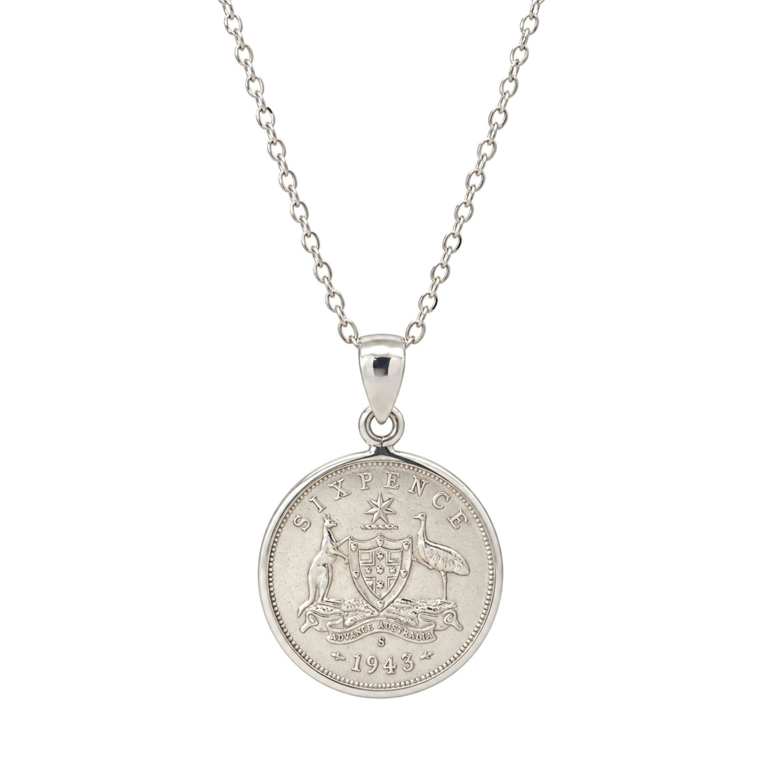 Sterling Silver Sixpence Coin Pendant