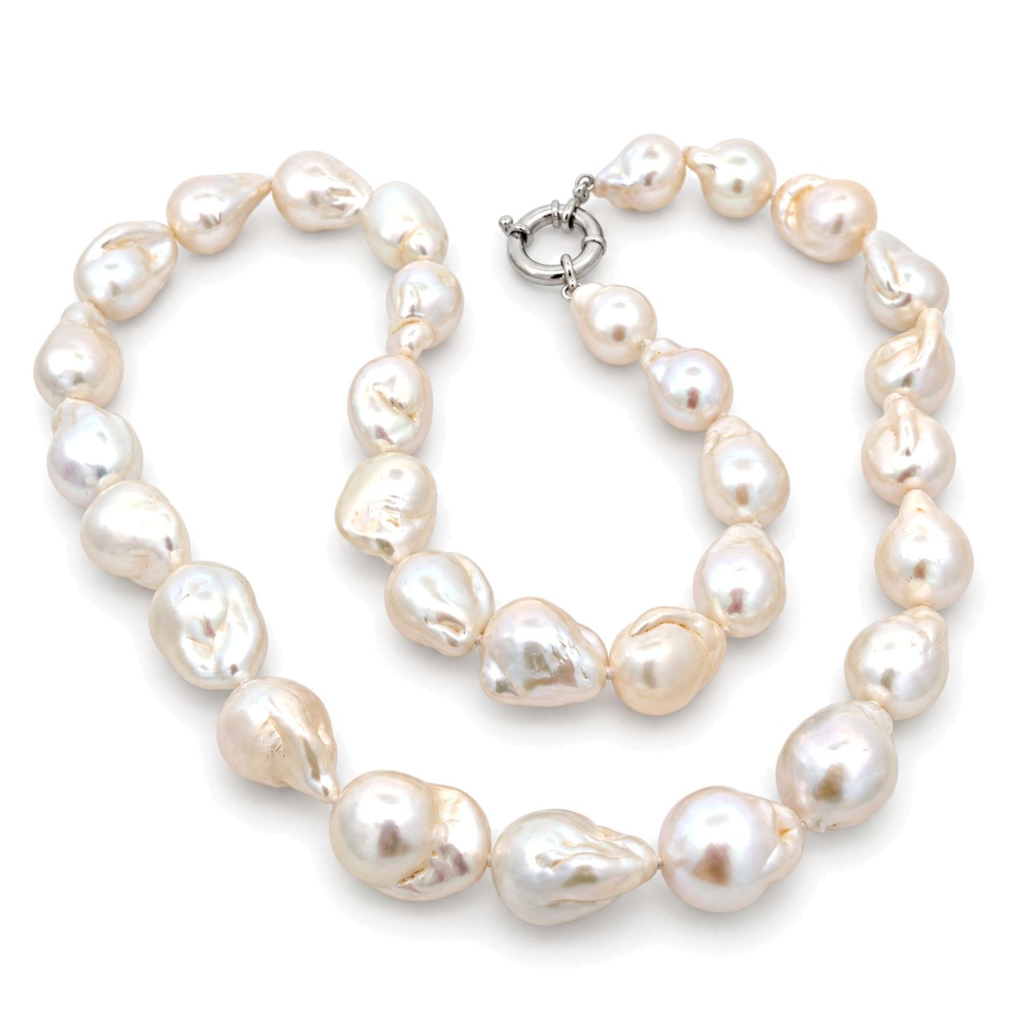 Sterling Silver Baroque Pearl Necklace