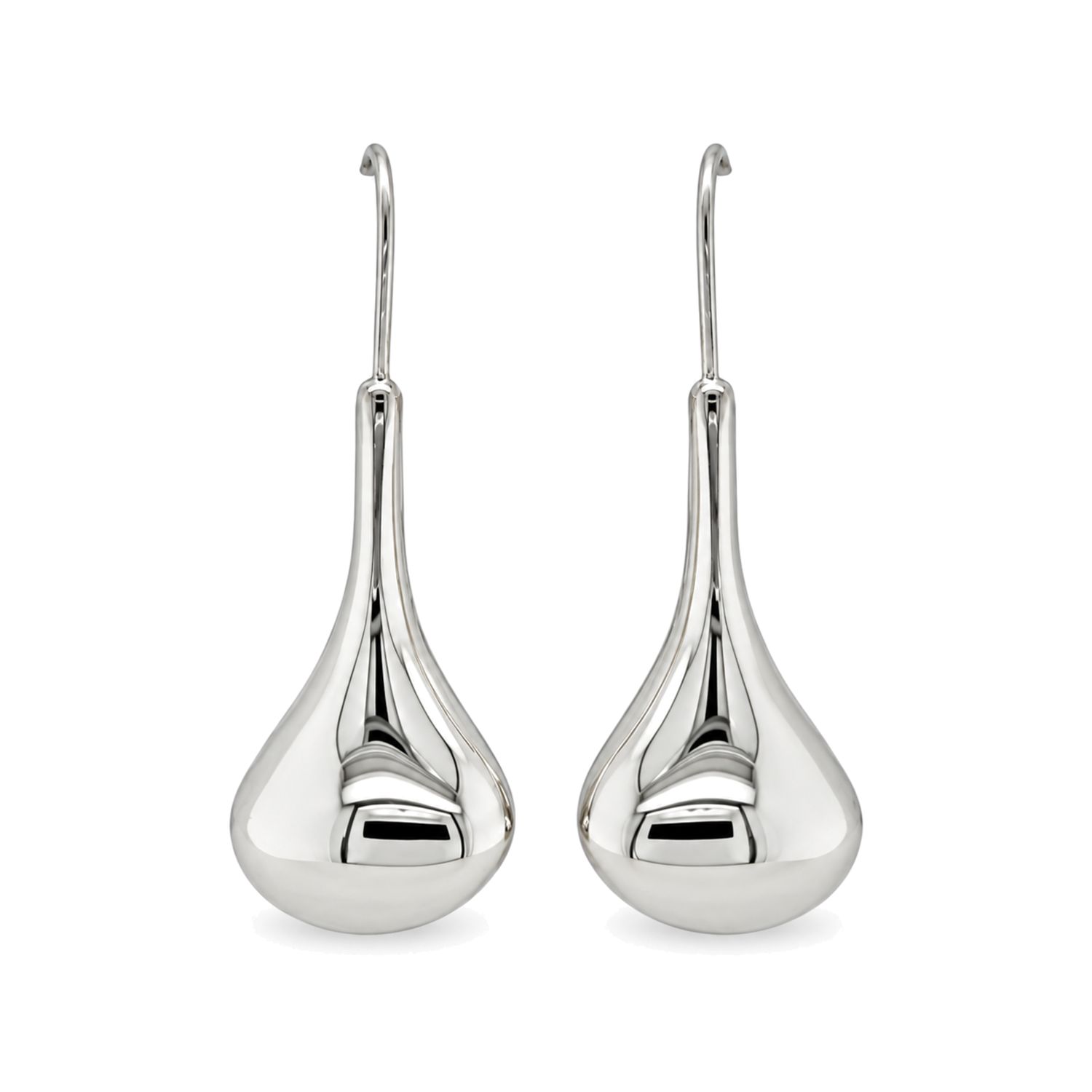 Sterling Silver Puff Drop Earrings