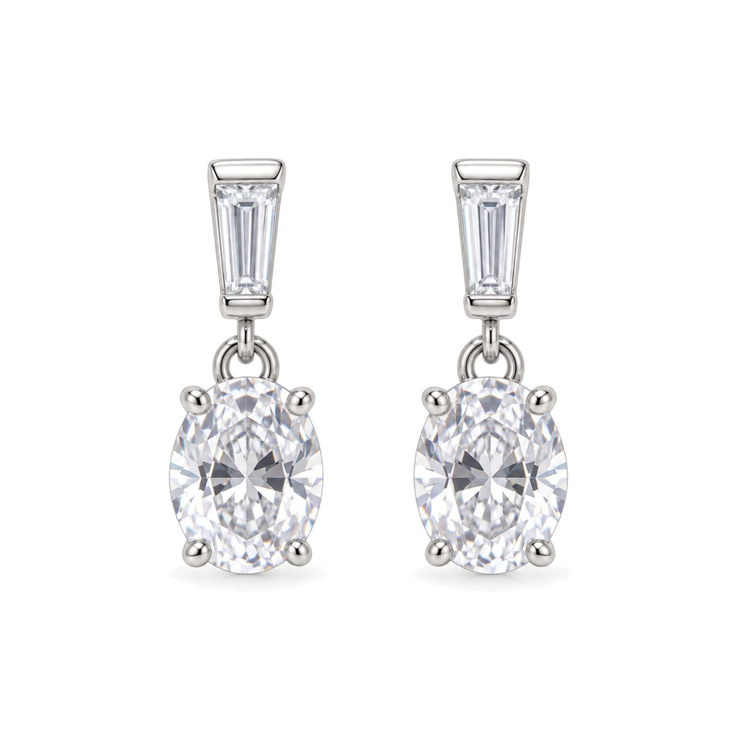 Sterling Silver Cubic Zirconia Drop Earrings – ER0863 Sterling Silver Cubic Zirconia Drop Earrings – ER0863