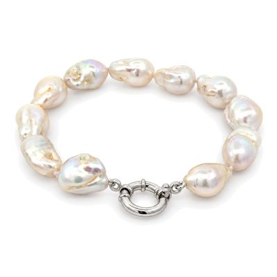 Sterling Silver Baroque Pearl Bracelet Sterling Silver Baroque Pearl Bracelet