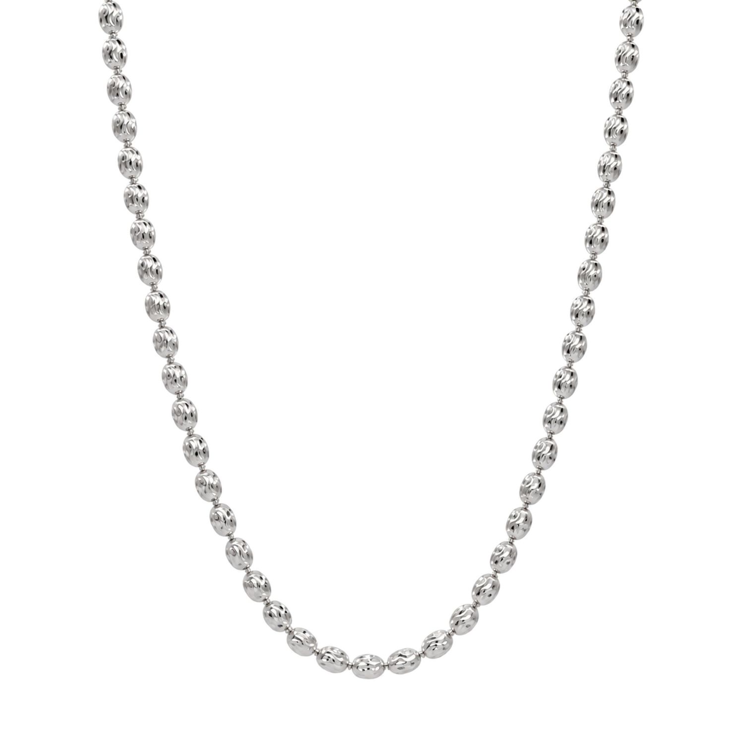 Sterling Silver Diamond Cut Oval Bead Chain