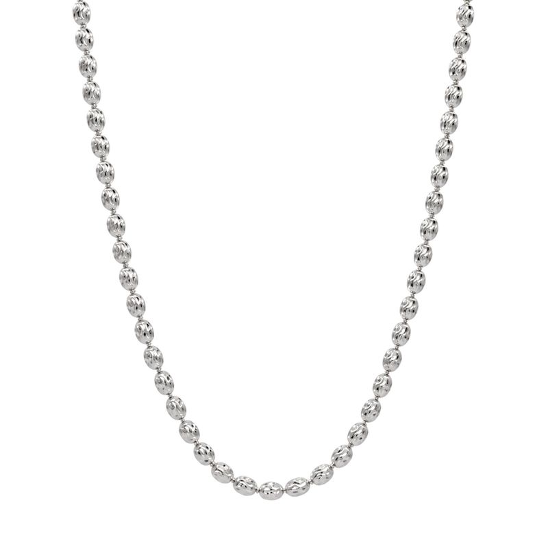 Sterling Silver Diamond Cut Oval Bead Chain