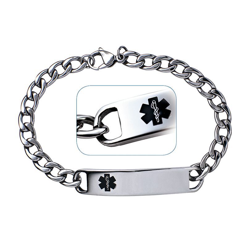Stainless Steel Medical ID Bracelet – 20cm