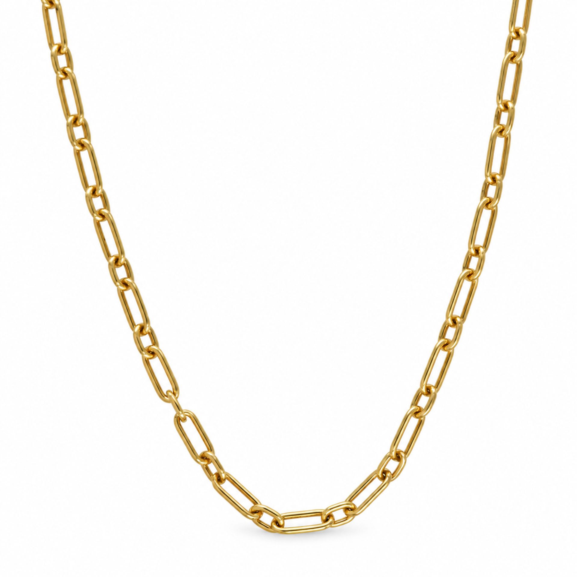 9ct Yellow Gold Figaro Paperclip Necklace