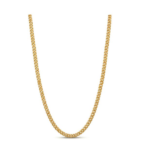 9ct Yellow Gold Diamond-Cut Curb Necklace