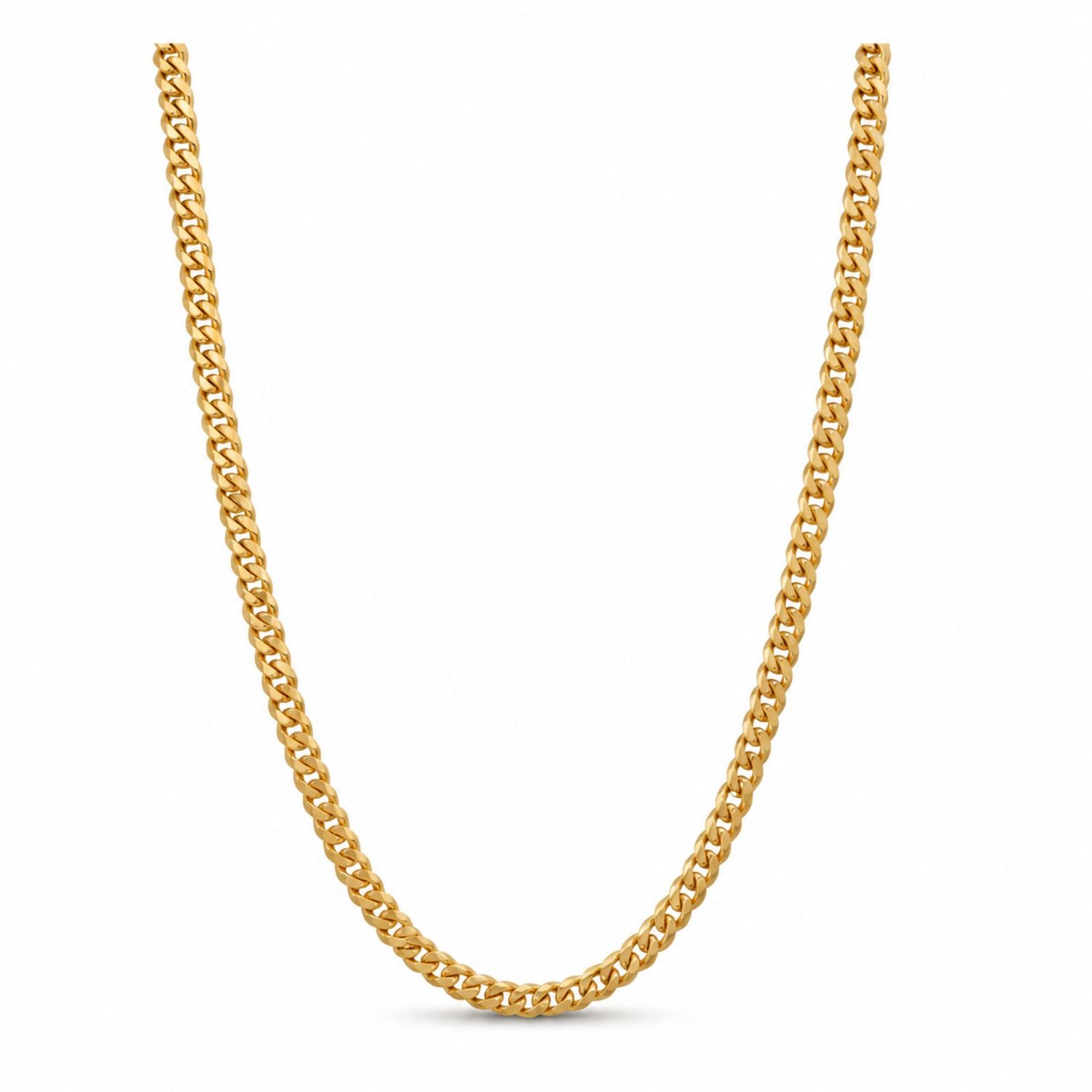 9ct Yellow Gold Diamond-Cut Curb Necklace