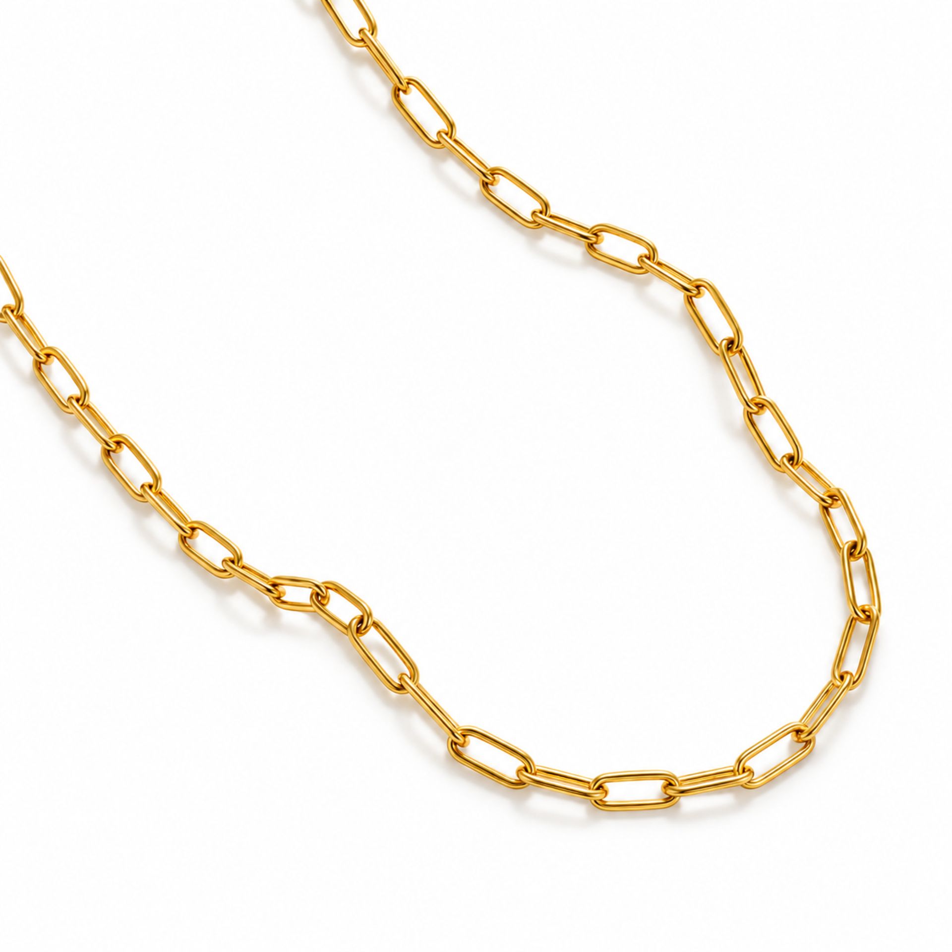 9ct Yellow Gold Paperclip Necklace