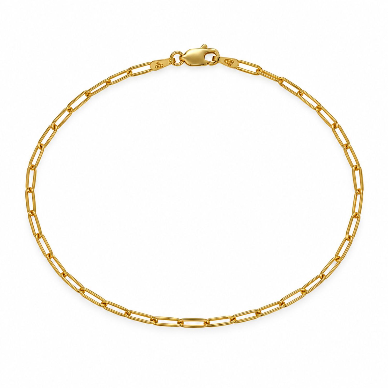 9ct Yellow Gold Paperclip Bracelet