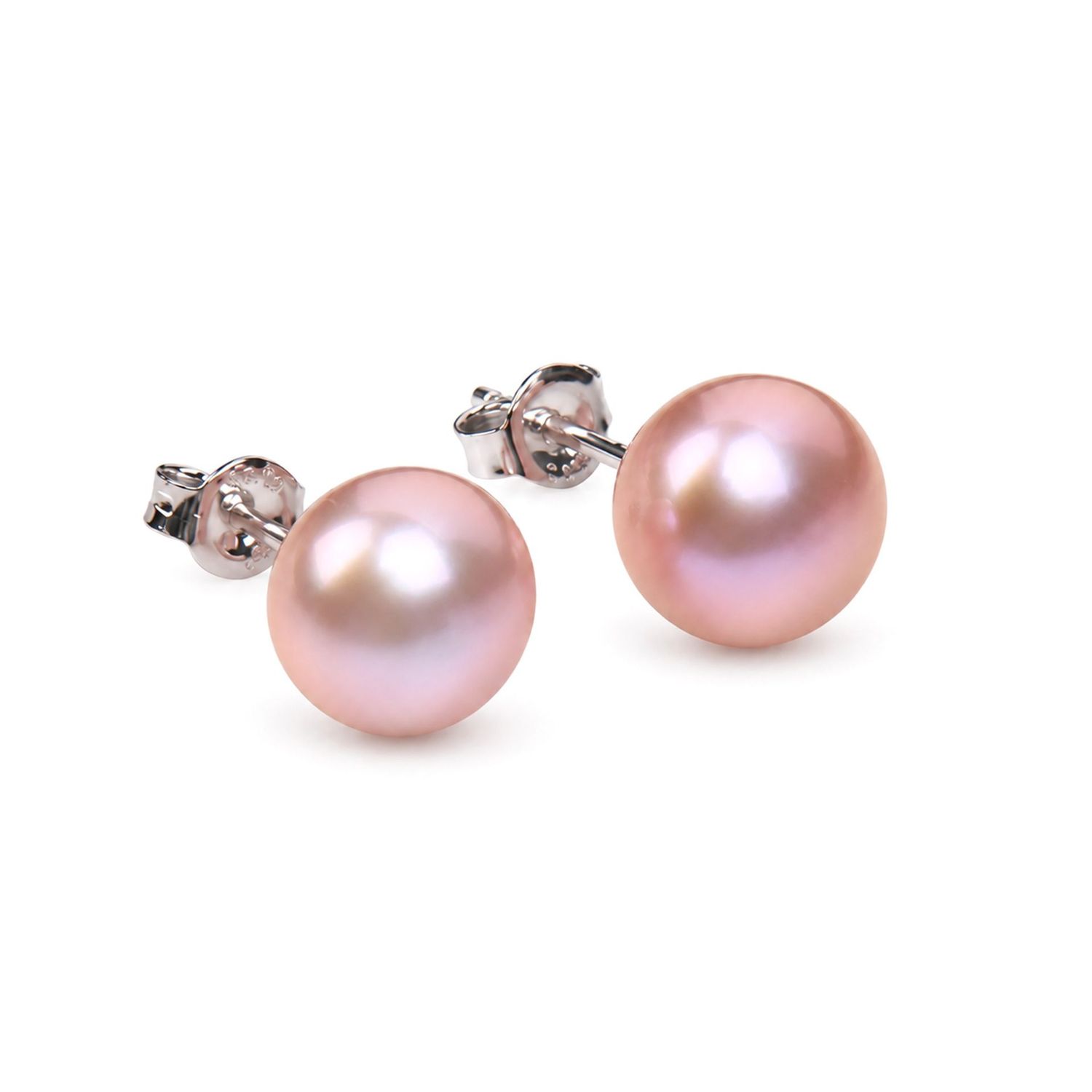 Sterling Silver Lavender Freshwater Pearl Stud Earrings -10mm