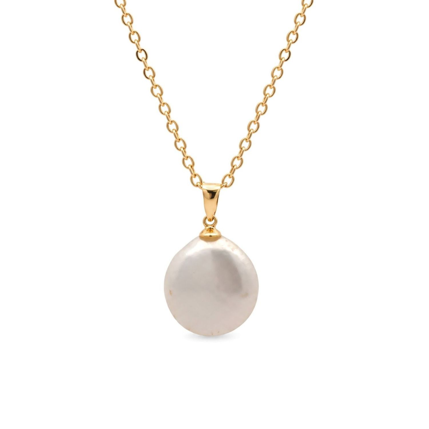 9ct Gold Coin Pearl Pendant
