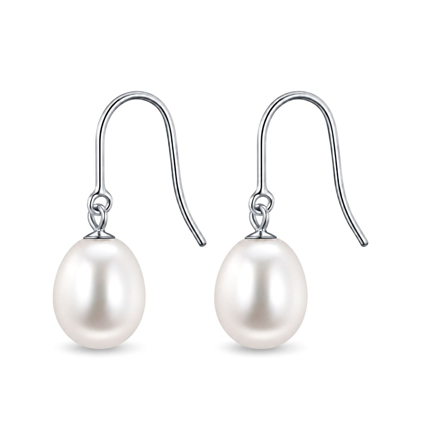 Sterling Silver Hook Drop Pearl Earrings