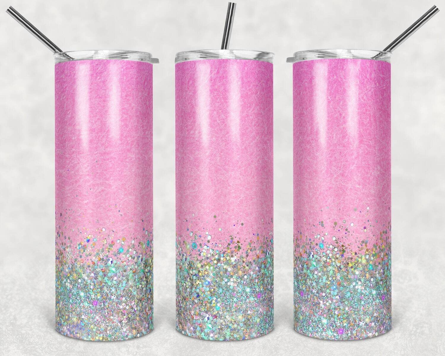 Pink Iridescent Glitter Digital Download 20oz Skinny Tumbler 300
