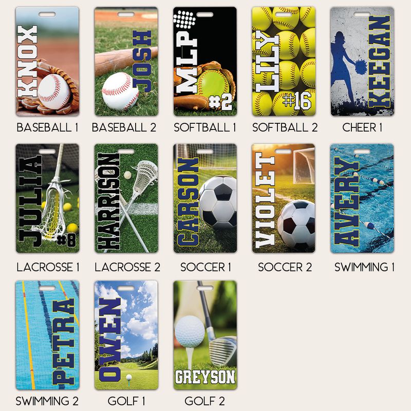 Custom UV Printed Sports Bag Tags – Wholesale Only