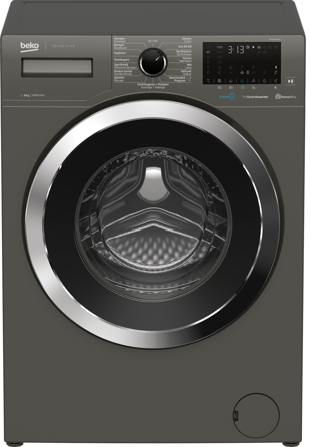 Beko WTV81483MC1 wasmachine Vrijstaand Voorbelading 8 kg 1400 RPM C Grijs