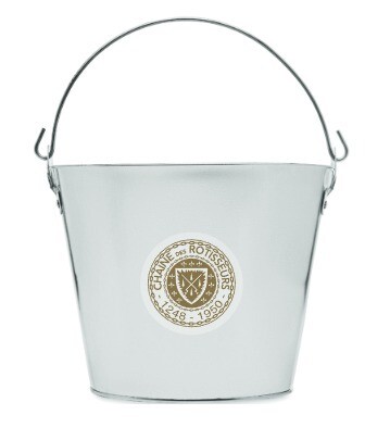 Metal drinks bucket with handle and bottle opener