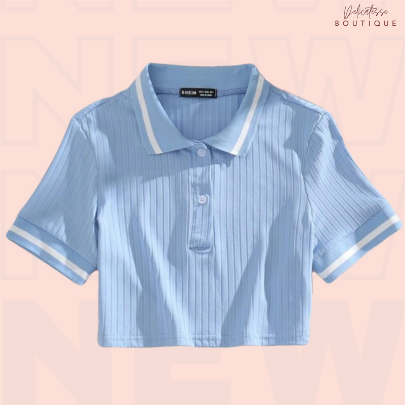 Camisetas Canalé Botón delantero A rayas Casual