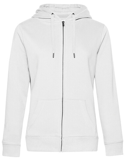B&amp;C: Queen hoody met rits - Wit