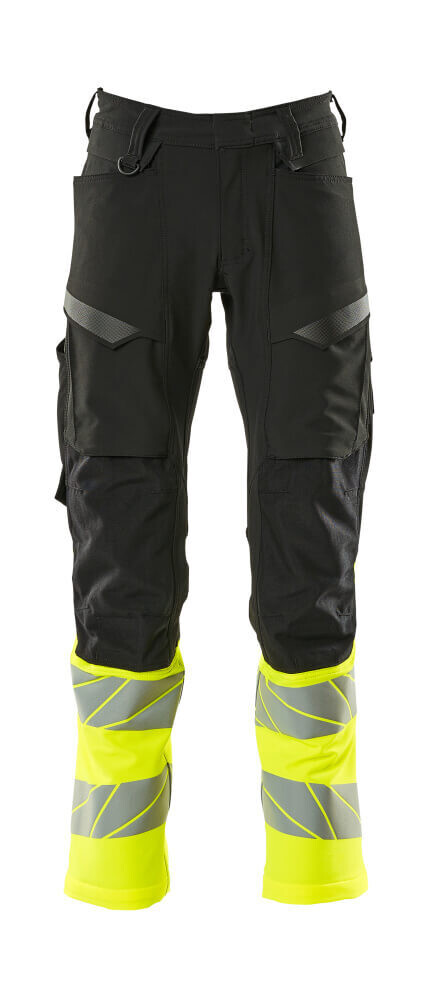 MASCOT: Broek, kniezakken, stretch - Hi-Vis