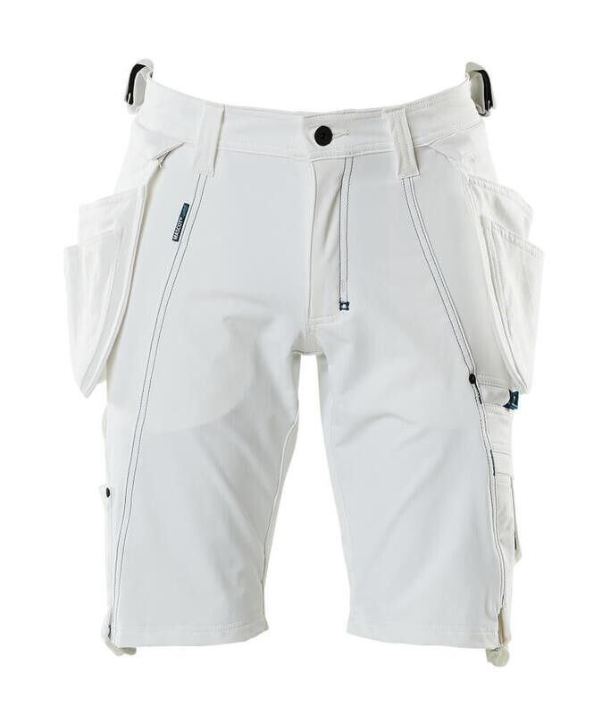 MASCOT: Shorts, afneembare spijkerzakken, stretch - Wit