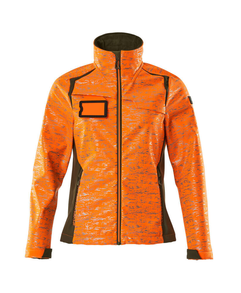 MASCOT: Softshelljas reflectie-effecten, dames - Oranje/Kaki