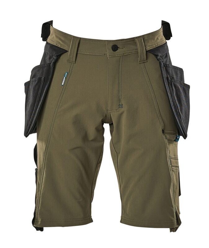 MASCOT: Shorts, afneembare spijkerzakken, stretch - Kaki