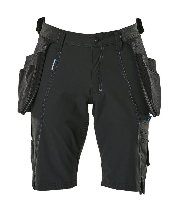 MASCOT: Shorts, afneembare spijkerzakken, stretch - Zwart