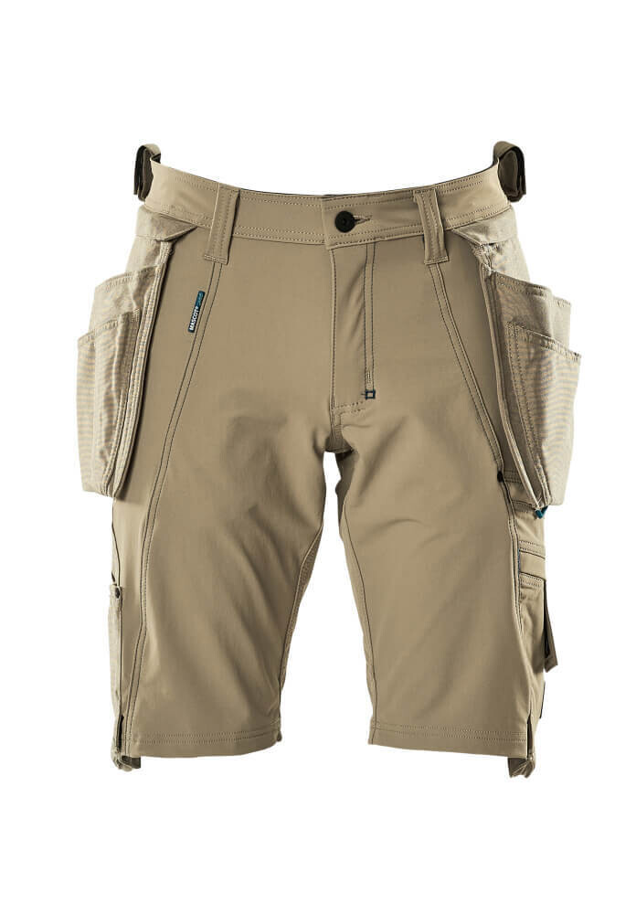MASCOT: Shorts, afneembare spijkerzakken, stretch - Beige