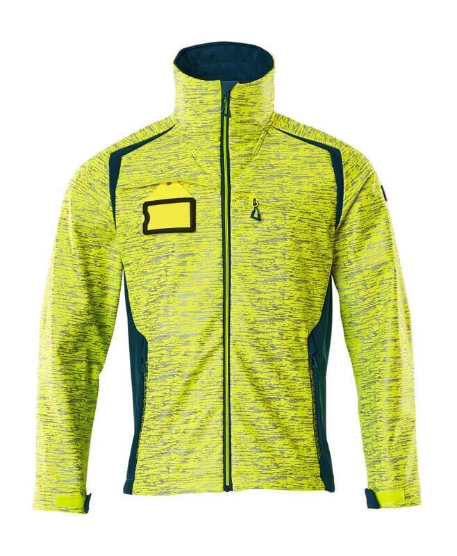 MASCOT: Softshell jas met reflectie-effecten - Geel/Petrolium