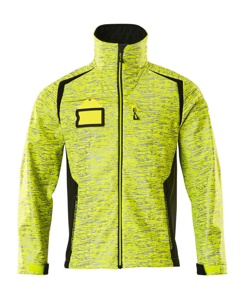 MASCOT: Softshell jas met reflectie-effecten - Geel/Zwart