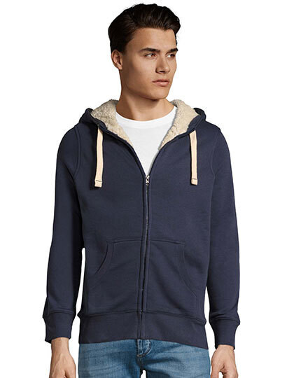 SOL&#39;S: Sherpa - wollen hoodie met kap - Zwart