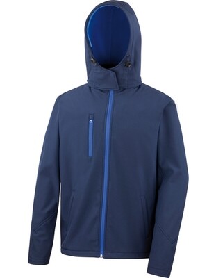 RESULT CORE: Men´s TX Performance Hooded Soft Jacket - Blauw