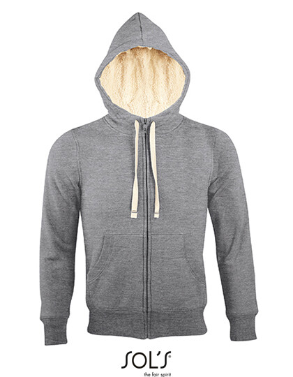 SOL&#39;S: Sherpa - wollen hoodie met kap - GRIJS