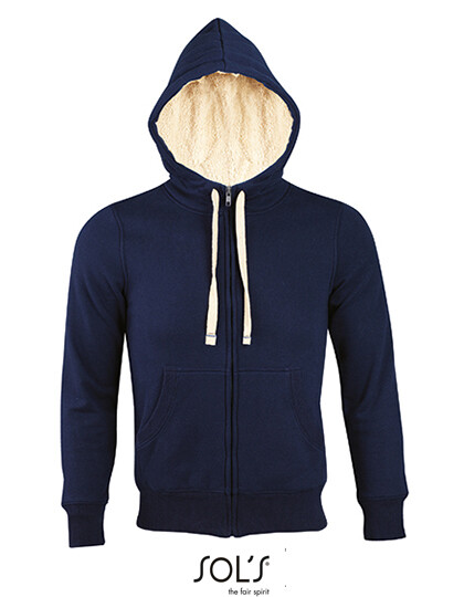 SOL&#39;S: Sherpa - wollen hoodie met kap - MARINE