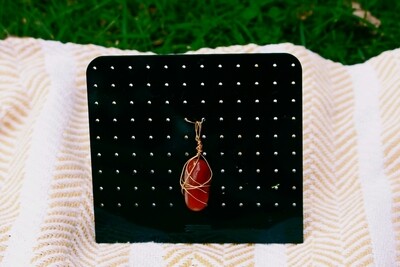 Caged carnelian necklace