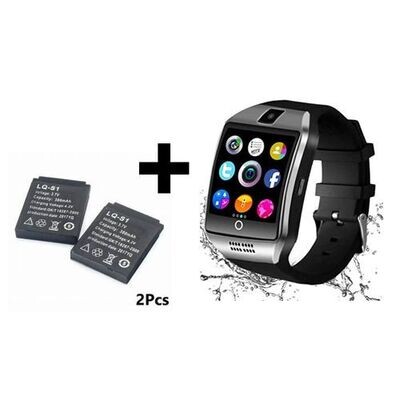 Smart Watch - Q18 Bluetooth Sim Cart - Noir + 2 Batterie