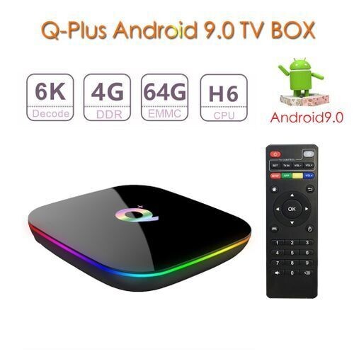 Tv Box - Q+ - Android Tv 6K 4+64 Gb Rom - Noir