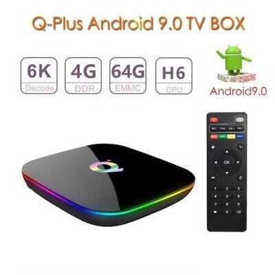Tv Box - Q+ - Android Tv 6K 4+64 Gb Rom - Noir Tv Box - Q+ - Android Tv 6K 4+64 Gb Rom - Noir