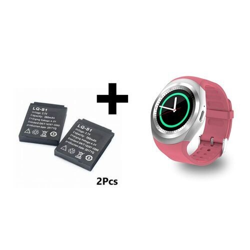 Smart Watch - Y1 - Bluetooth - Sim - Rose + 2 Batterie