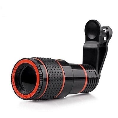 Objectif Zoom Telescopique X8 - Pour Telephone - Noir Objectif Zoom Telescopique X8 - Pour Telephone - Noir