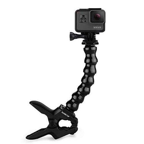 Fixation Flexible avec Bras de Serrage Ajustable Compatible avec GoPro Hero 6, 5, 4, Session, 3+, 3, 2, 1 Caméras Sport