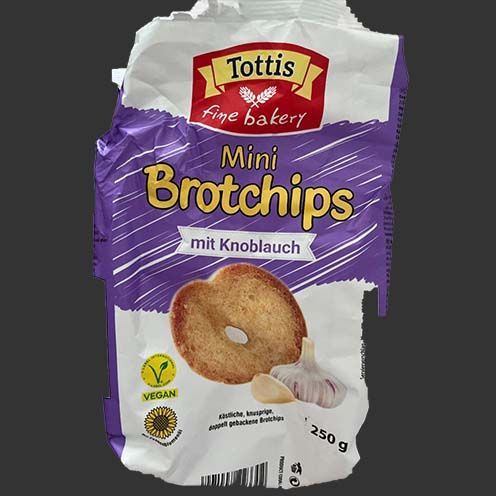 Mini Brotchips mit Knoblauch 250g (Abverkauf) 