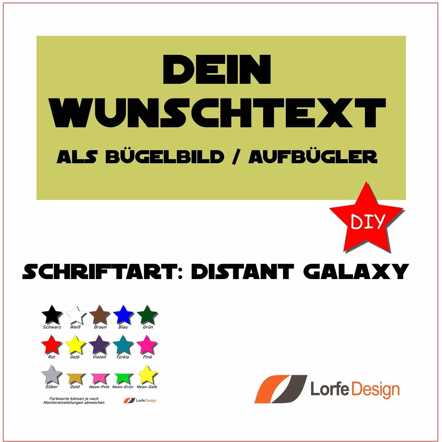 Bügelbild / Name und Text zum aufbügeln / DISTANT GALAXY / individuell personalisiert / Bügelfolie / DIY
