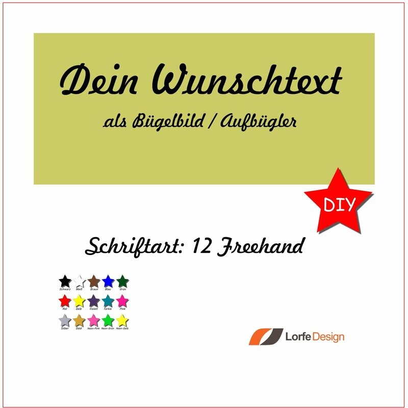 Bügelbild / Name und Text zum aufbügeln / Freehsnd / individuell personalisiert / Bügelfolie / DIY