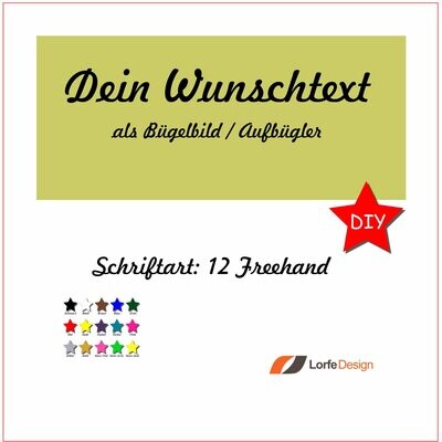 Bügelbild / Name und Text zum aufbügeln / Freehsnd / individuell personalisiert / Bügelfolie / DIY
