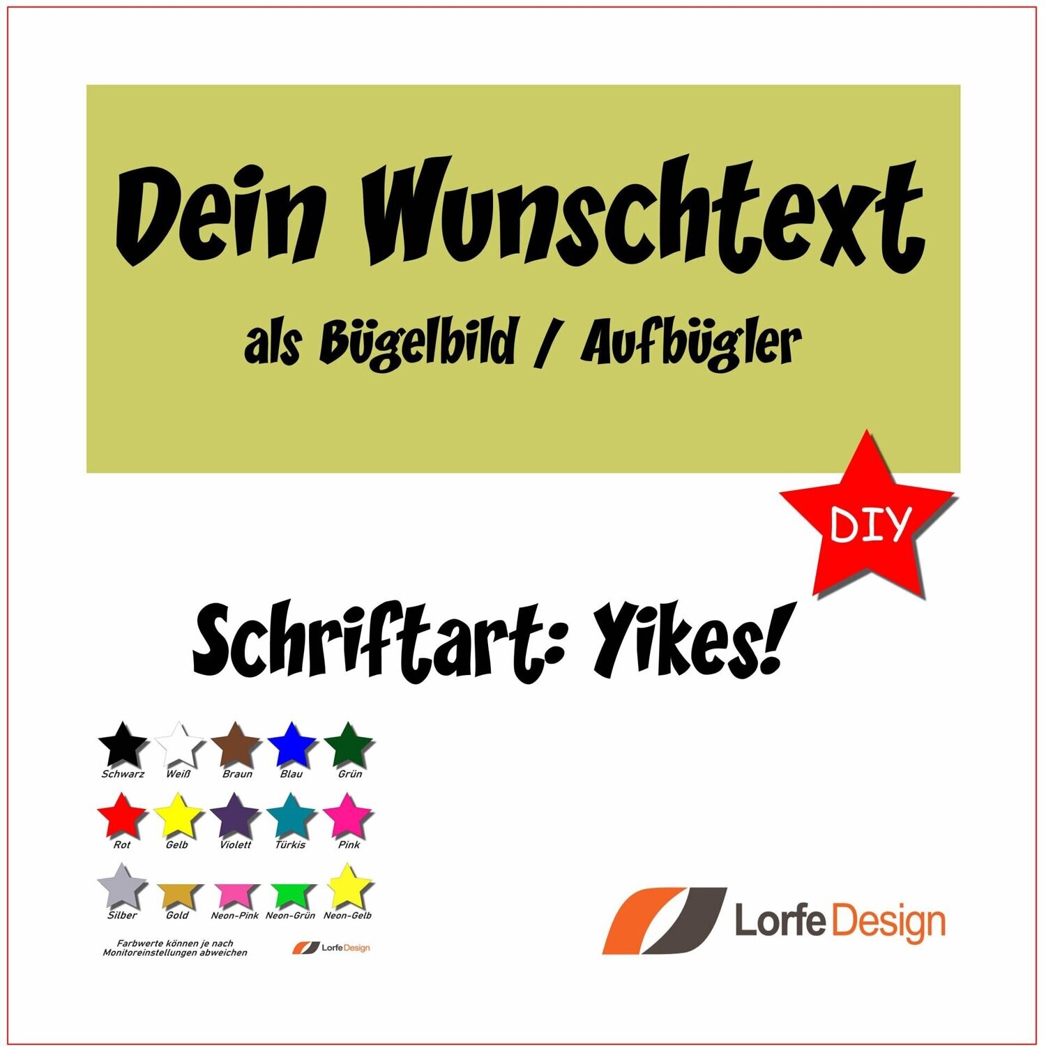 Bügelbild / Name und Text zum aufbügeln / Yikes! / individuell personalisiert / Bügelfolie / DIY