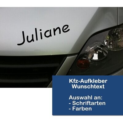 Kfz- Autoaufkleber / Car Tattoo / Sticker / Wunschtext / 20 cm lang